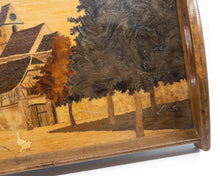 Charger l&#39;image dans la galerie, Plateau en marqueterie d’une vue de Truchtersheim - signé SPINDLER
